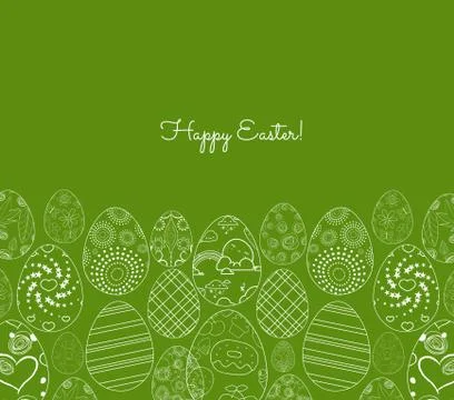 Abstract white easter egg on green background Illustrazione stock