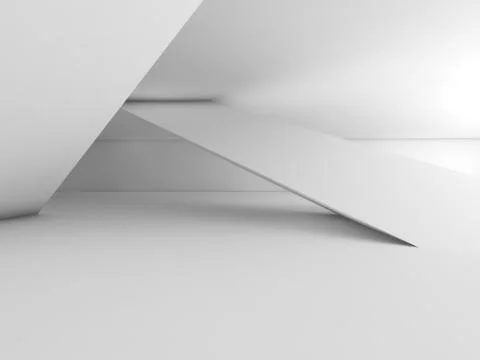 Abstract white empty contemporary interior 3 d Stock Illustration