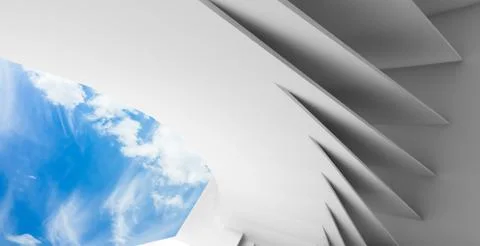 Abstract white empty interior 3 d render Stock Illustration