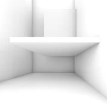 Abstract white empty interior, 3d art Stock Illustration