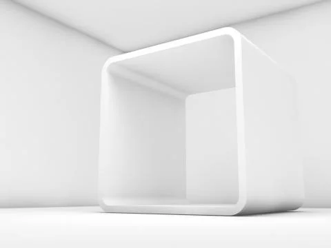 Abstract white empty interior, 3d render Illustrazione stock