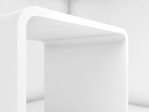 Abstract white empty interior, 3d background Illustrazione stock