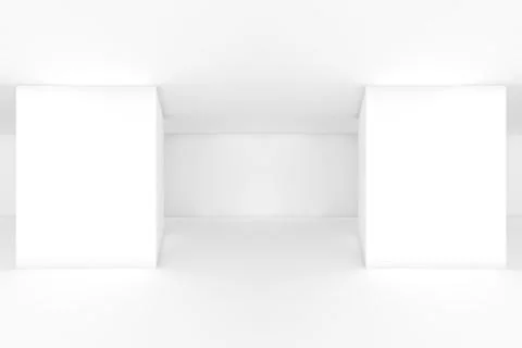 Abstract white empty modern interior, 3d render Stockillustratie
