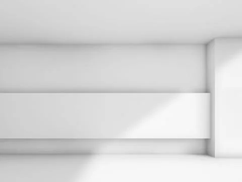 Abstract white empty room interior. 3d Ilustración de archivo