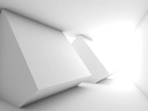 Abstract white empty room interior, bright window Stock Illustration