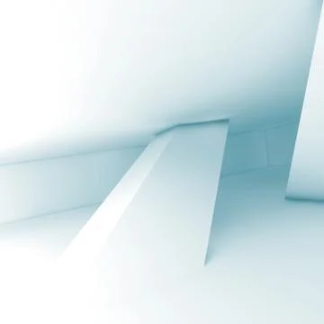 Abstract white empty room interior, render Illustrazione stock