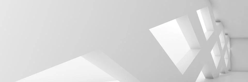 Abstract white empty room with partition Stock Illustration