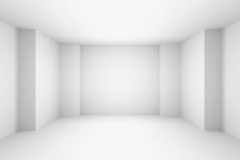 Abstract white empty room simple illustration. Stock Illustration