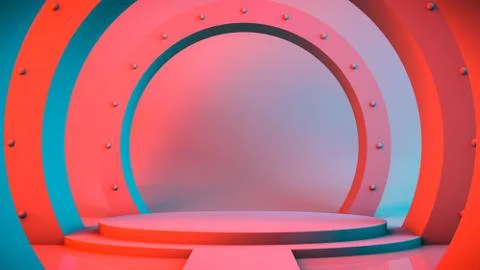 Abstract of white empty stage Stock Illustration