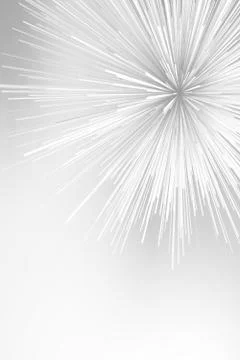 Abstract white explosion object. Vertical 3d Stock Illustration