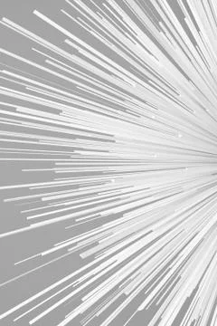 Abstract white explosion object. Vertical 3d Stock Illustration