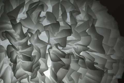 Abstract white fabric ruffles with soft backlight, elegant textile texture, f Stock Photos
