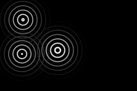 Abstract white fireworks with circle ring on black background Stock Illustration