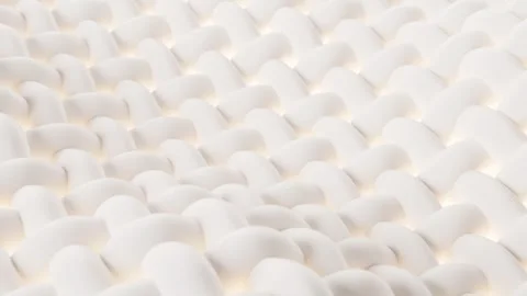 Abstract white flowing 3D woven fibers or threads pattern with soft, warm l.. Stock Footage 332383120