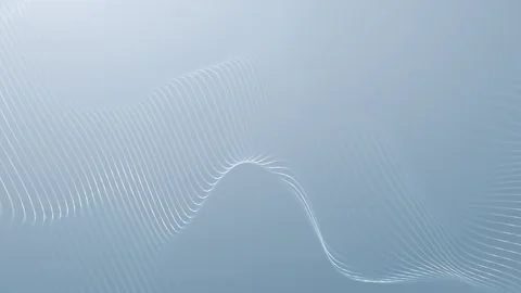 Abstract white flowing particle wave formed by smooth luminous contour line.. Vídeo Stock 330950663