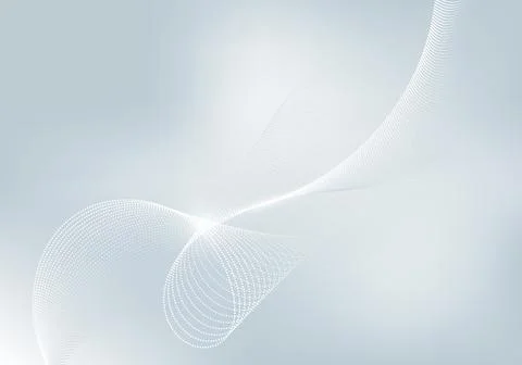 Abstract white flowing particles on gray background with lighting technology Stock Illustration
