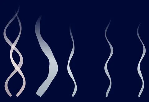 Abstract white flowing smoke and stream lines on deep blue background for m.. Stock Illustration