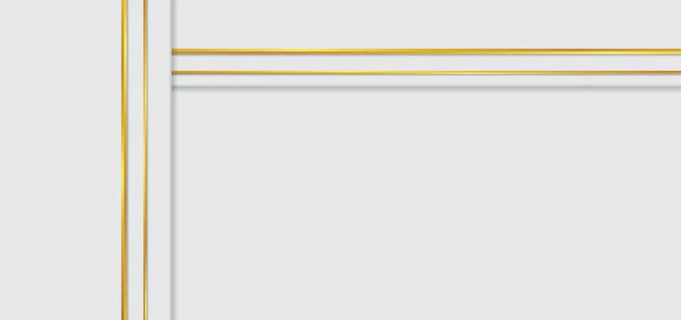 Abstract white frame overlap layer desgin gold metallic line with space for c Stock Illustration