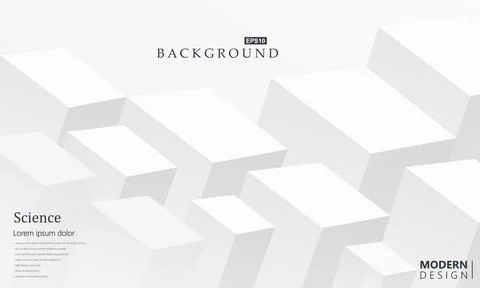 Abstract white futuristic background - 3d surface with geometric cube shapes. Stock Illustration