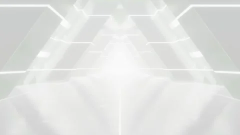 Abstract white futuristic triangle tunnel architecture Stock Footage 334840611