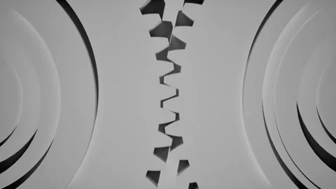 Abstract White Gears and Cogs, Industrial Minimalism Concept Stock Footage 331574950