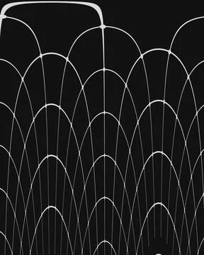 Abstract white geometric arc pattern on a black background with transparent.. Stock Illustration