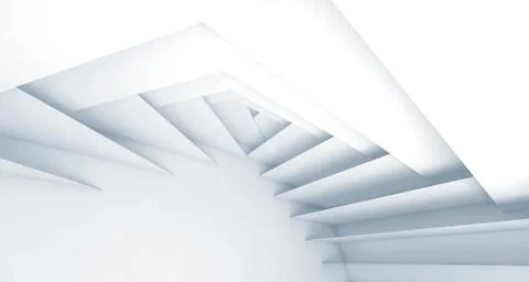 Abstract white geometric background with 3d layers Illustrazione stock