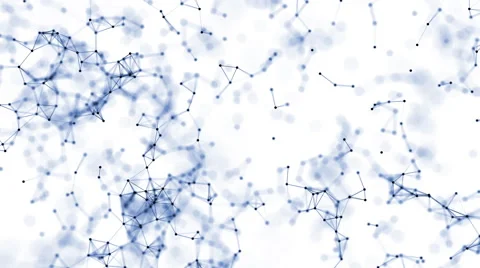 Abstract white geometric background with blue lines and dots Stock Footage 66877445