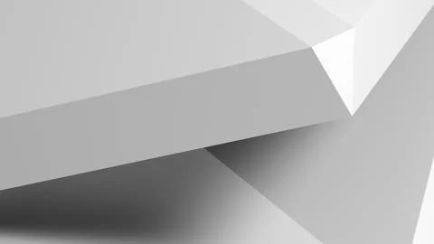Abstract white geometric background featuring minimalist 3d shapes Stock Illustration