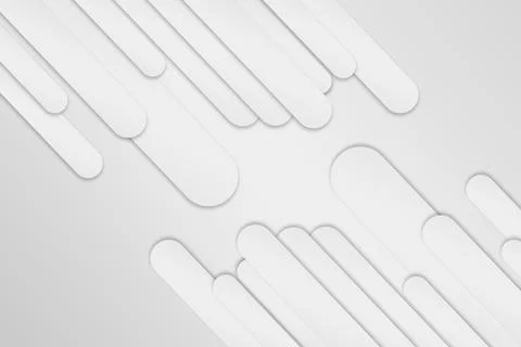 Abstract White Geometric Background - Modern Overlapping Rounded Diagonal Lines Stock Illustration