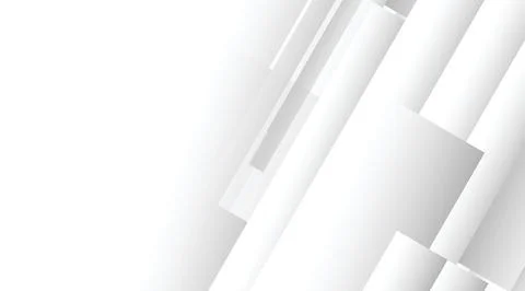 Abstract white geometric background with overlapping rectangular shapes and soft Stock Illustration