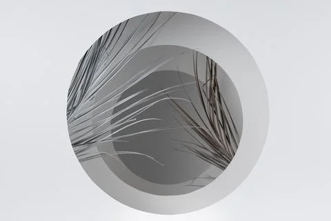 Abstract white geometric background with round arches as tunnel with shadow,  Stock Photos