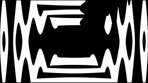 Abstract white geometric bars expanding in a circular motion on a black Stock-Footage 333333199