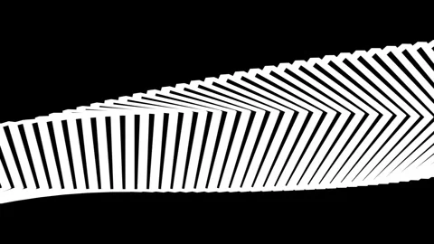 Abstract White Geometric Bars Rotating Loop Stock Footage 339827003
