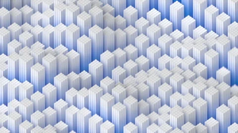 Abstract White Geometric Cubes Loop, Minimalist 3D background of white Stock Footage 347507076
