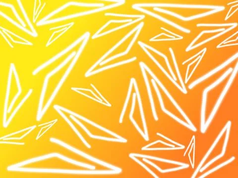 Abstract White Geometric Line Pattern on Yellow Orange Gradient Background Stock Illustration