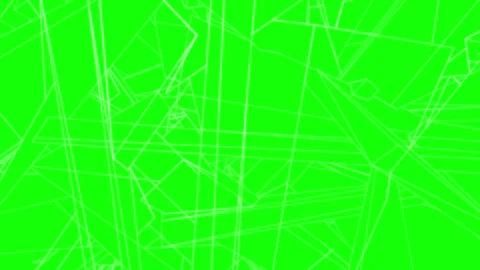 Abstract white geometric lines on green screen Stock Footage 340774958