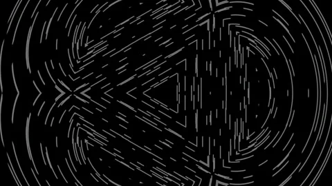 Abstract white geometric lines pattern on black background seamless loop Stock Footage 336506090