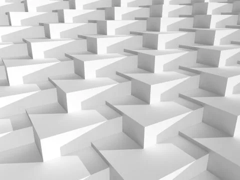 Abstract white geometric pattern, 3d 库存插图