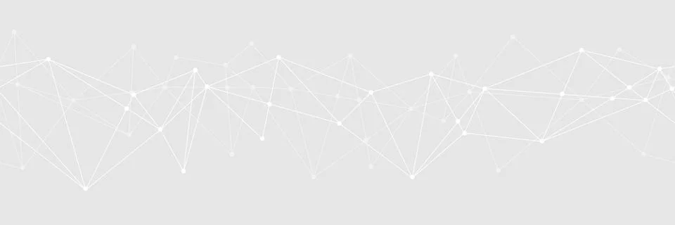 Abstract white geometric plexus technology seamless pattern banner background Stock Illustration