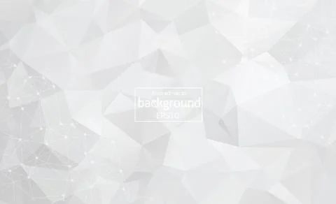 Abstract White Geometric Polygonal background molecule and communication. Con Stock Illustration
