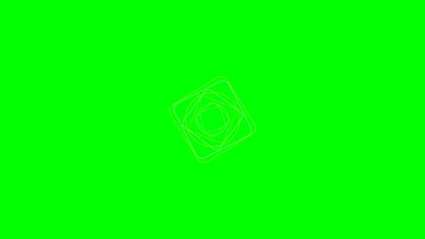 Abstract white geometric rotating square shapes on a bright green background Stock Footage 340902576