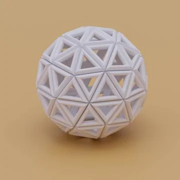 Abstract white geometric shape object with random pattern on orange background Illustrazione stock