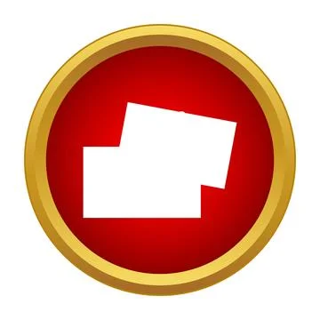 Abstract white geometric shape on red button Stock Illustration