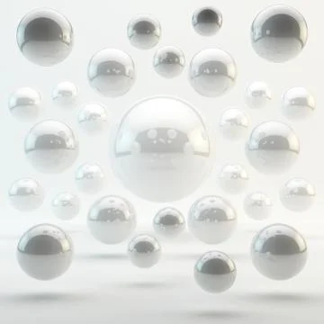 Abstract white geometric shapes from rounds Stock Illustration