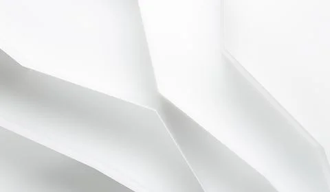 Abstract white geometric shapes with soft shadows Stock Illustration