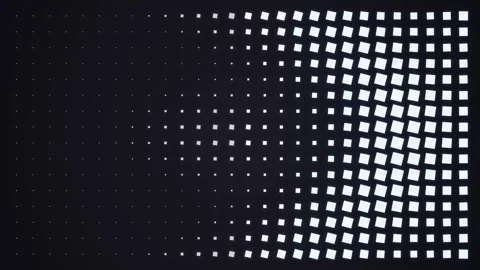 Abstract white geometric square pattern motion background with pulsing wave.. Stock Footage 346771296