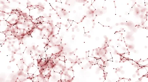Abstract white geometrical background with red lines and dots Stock Footage 66857351