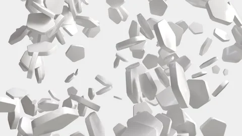 Abstract White Glossy Pentagons moving - separate alpha channel 스톡 동영상 332780520