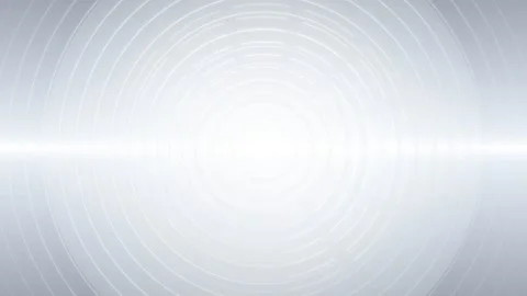 Abstract white glowing concentric circles and horizontal light flare. 4K Stock Footage 341847201